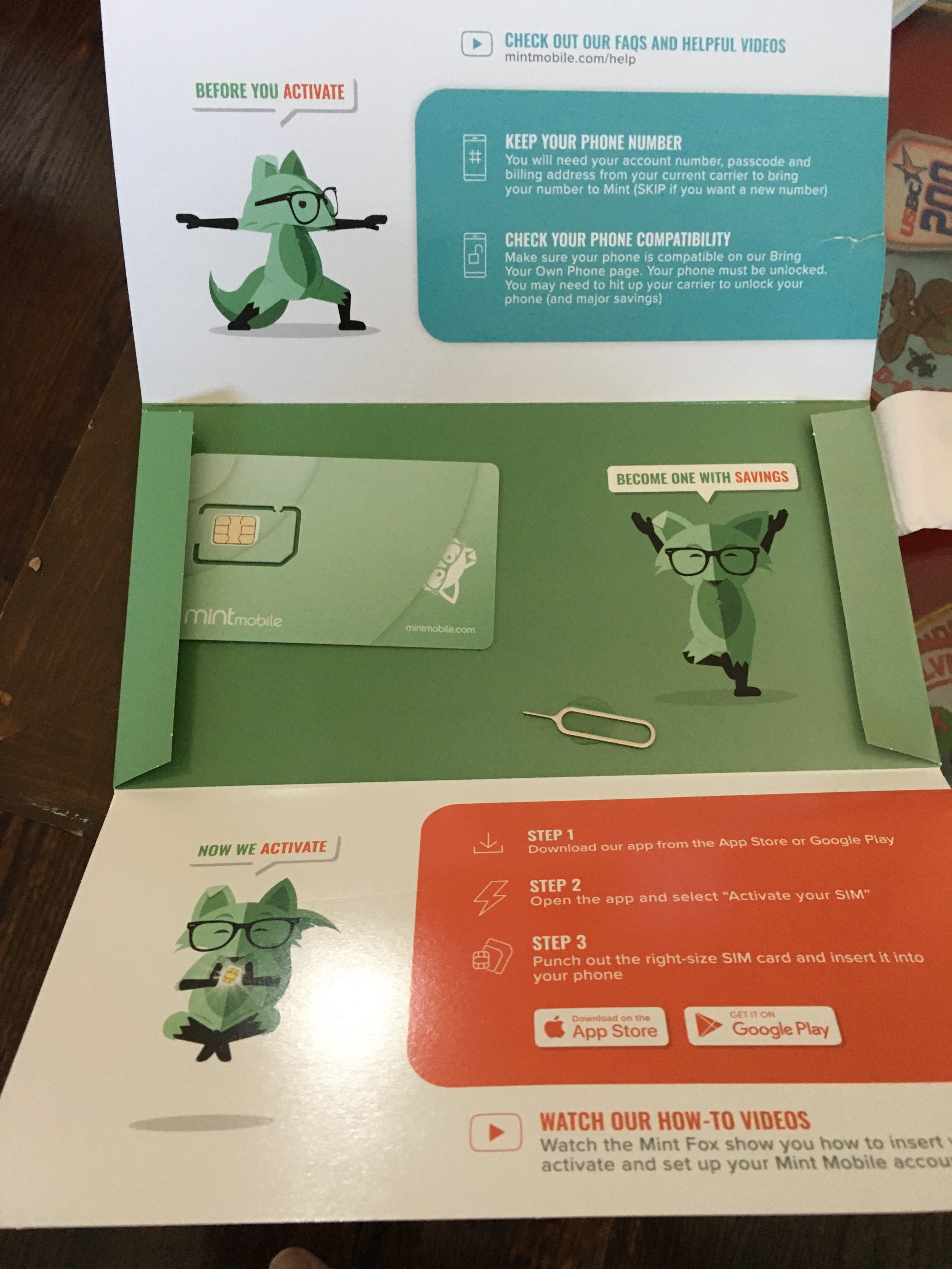 Mint Mobile mailer inside