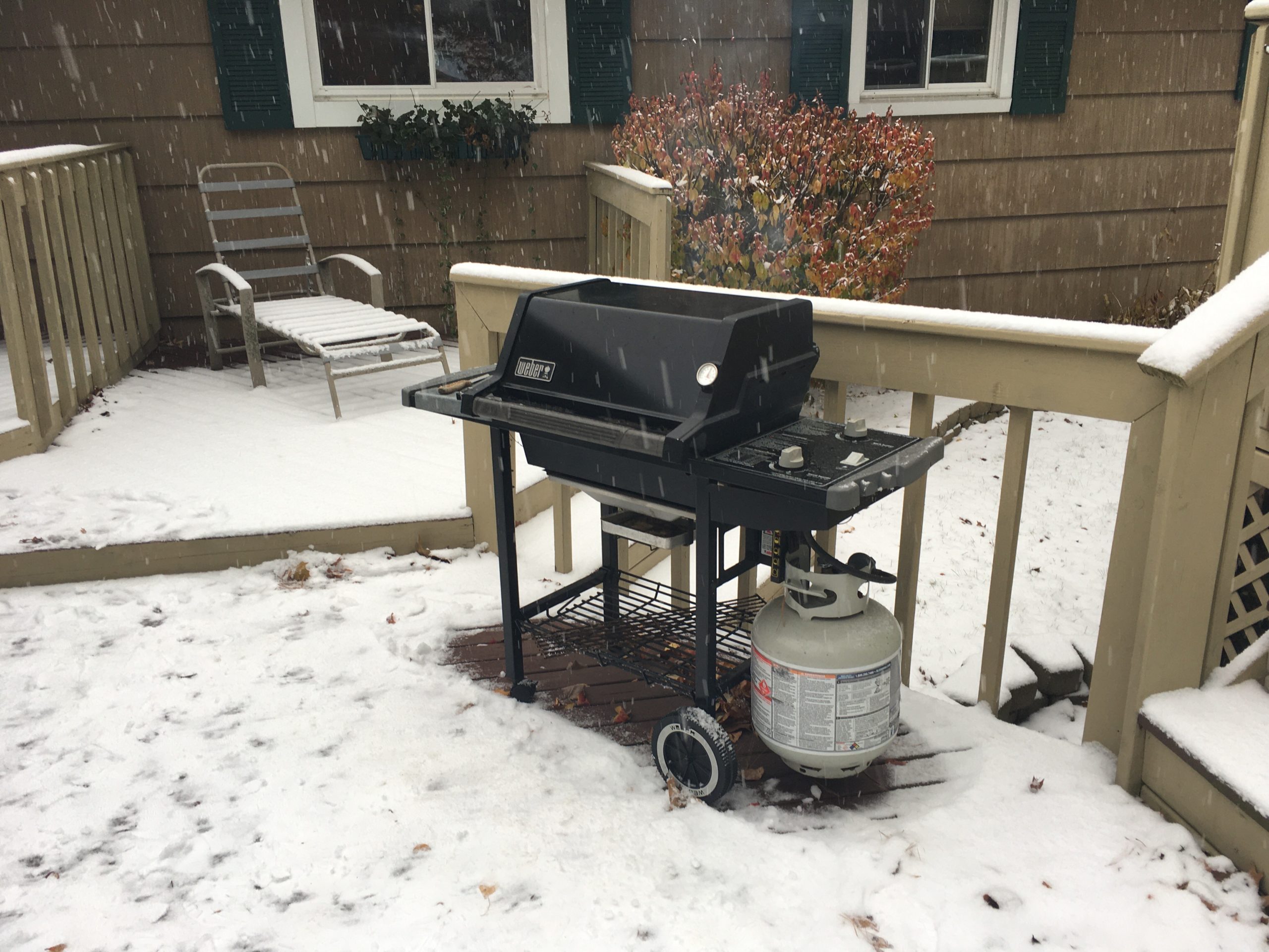 Grill in snow