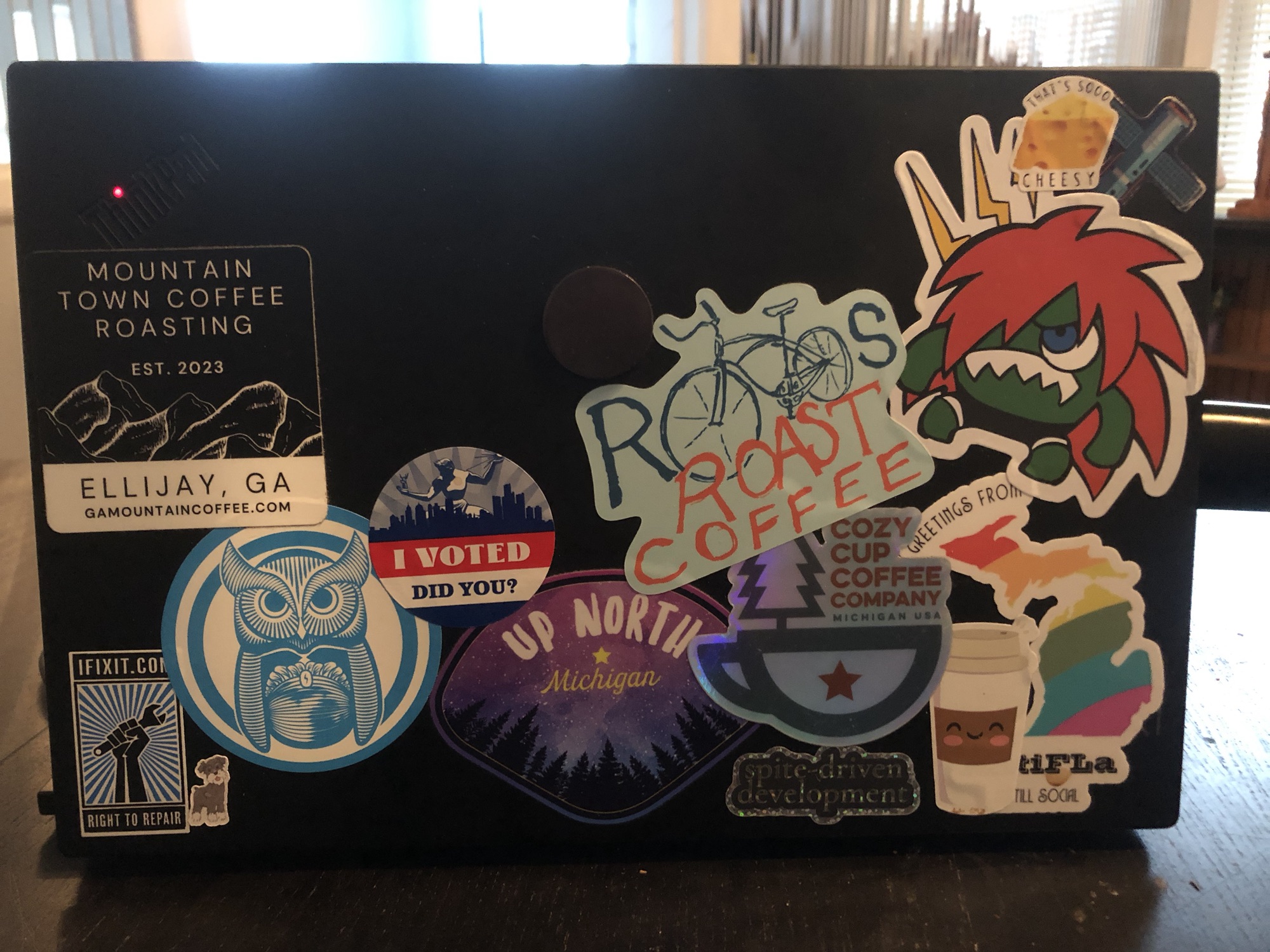 Back of my stickered laptop monitor