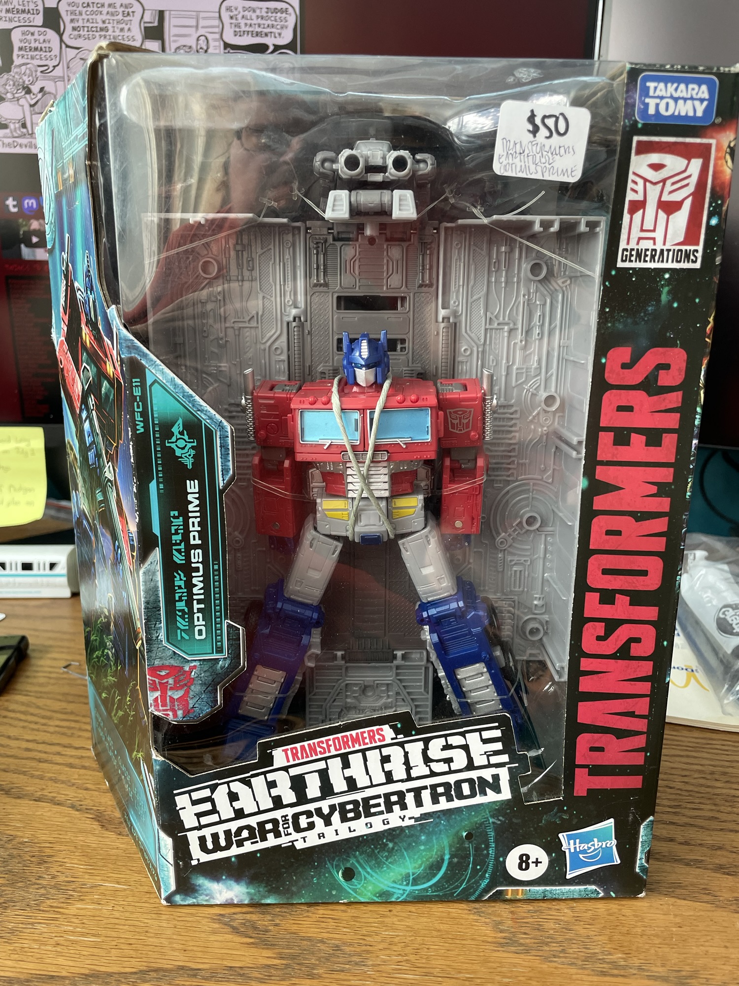 Earthrise Optimus Prime in box